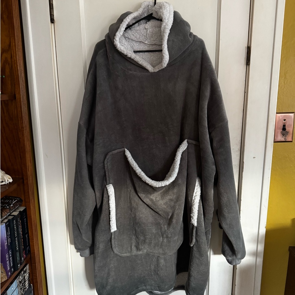 Cozy Gray Hooded Robe